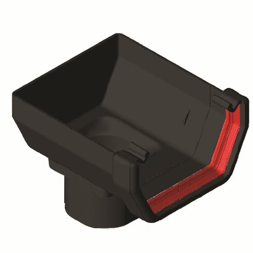 Square Gutter Stop End Outlet Black