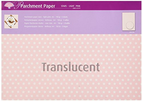 Pergamano BCC0410-6 PK Parchment Paper, Stars, Light Pink