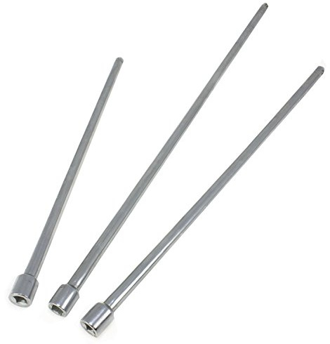 Toolzone 3Pc Long Socket Extension Bars - 3/8 Drive - 375mm (15), 450mm (18) and 600mm (24)