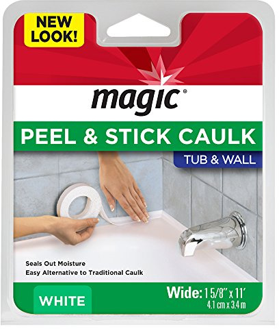 Magic Tub and Wall Peel and Caulk Strip - Create a Tight Seal Between the Bathtub and Wall to Keep Moisture Out - 1-5/8 Inch by 11 Feet - White