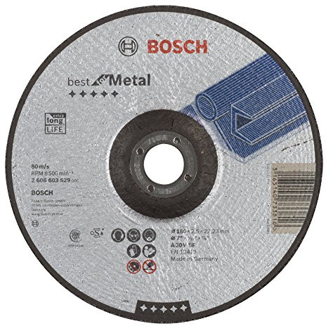 Bosch Professional Trennscheibe gekröpft Best for Metal 2608603529, 1 Stück, Grau, 180 mm 2,5 mm