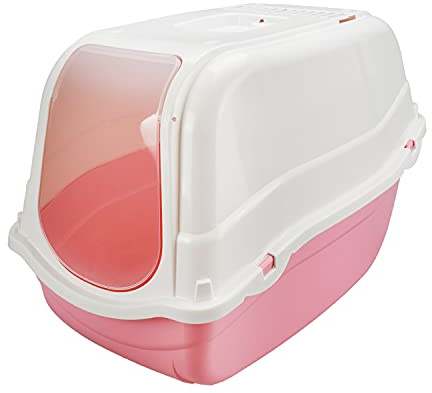 MPS LETTIERA Chiusa Romeo per Gatto Gatti Toilette IGIENICA Coperta Filtro No Odore (Rosa)