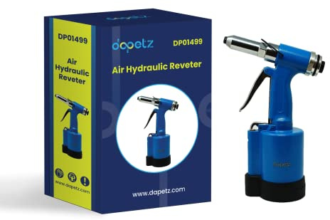 Dapetz ® Pistola remachadora neumática hidráulica neumática, herramienta remachadora de aire, remachadora de ahorro de trabajo, remachadora de tuerca, inserto de clavos, piezas nasales de 3/16
