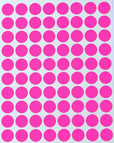 Farbcodierung Etiketten Neon Pink 13mm runde Aufkleber – 1,3 cm Klebepunkte 1200 Stück von Royal Green