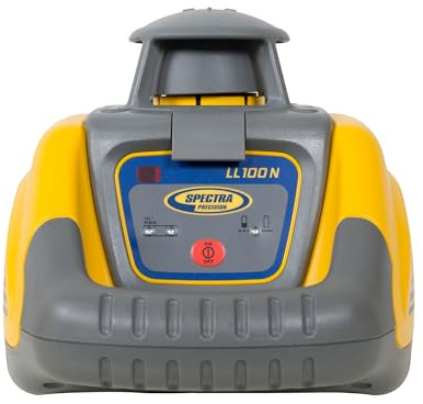 Spectra Precision LL100N Laser Level, Self-Leveling laser with HR320 Receiver, Class 2, C59 Rod Clamp, Alkaline Batteries, Carry Case, Yellow