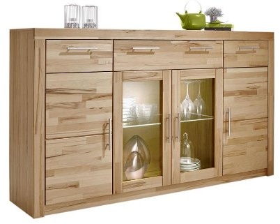 Highboard Anrichte Kommode Sideboard Kernbuche teilmassiv geölt 3442-13