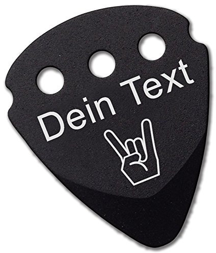 Plektrum | persönlicher Gravur von Text Namen und Symbolen | Dunlop Teckpick Aluminium Schwarz | Geschenk für Musiker und Gitarristen