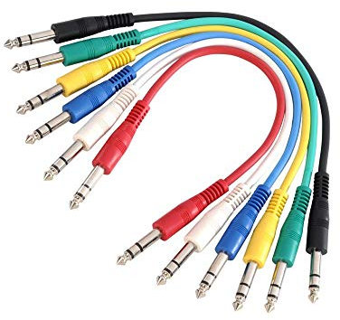 Adam Hall Cables 3 STAR BVV 0030 SET - Jeu de 6 câbles patch 6,3 mm Jack Stereo 0,30 m