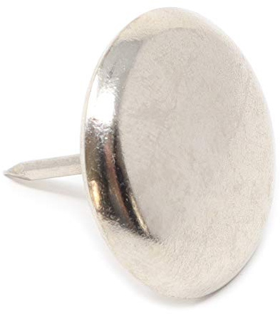 Adsamm® / 16 x metallglidare med spik, silver, Ø 30 mm, rund, möbelglidare med spik
