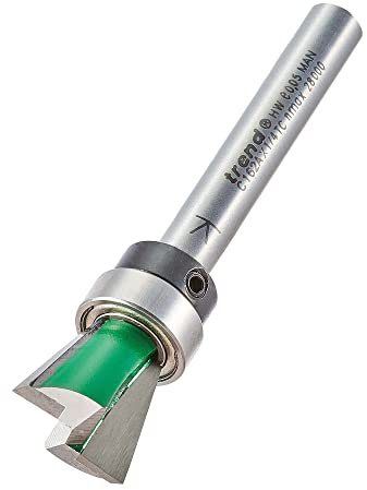 Trend CraftPro Zinkenfräser, 1/4 Zoll Schaft, 15 mm, 104° Sporn, TCT | Fräst Zinken in Weich- und Hartholz, mit Hartmetallspitze, CC162AX1/4TC