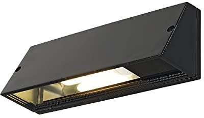 SLV 230030 Pema Square Außenwandleuchte, Maximal 15 W, E27, Schwarz, 9 x 28 x 10 cm