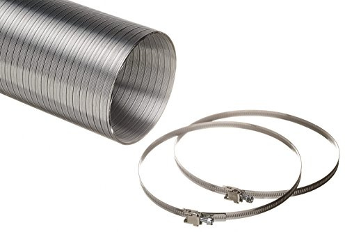Aluminium Semi Rigid Flexible Ducting Hose 1.5 Metre with 2 x Jubilee Clips for 120mm or 125mm Spigot