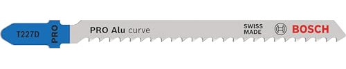 Bosch 5x Lame de scie sauteuse PRO Aluminium curve T227D (pour Aluminium, Métaux non ferreux, Longueur 100 mm, Professional Accessoire Scie sauteuse)