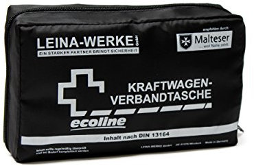 Leina Werke Trousse de Secours - 11038 Compact Ecoline avec Velcro-Noir/Blanc