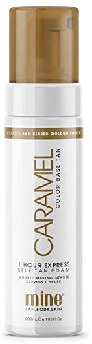 MINETAN BODY.SKIN MineTan Caramel Selbstbräunungsschaum - Natürliches, sonnengeküsstes, goldenes Finish, 1-stündige Expressbräuner, Veganes Selbstbräunungs-Mousse, Brown, 200 ml