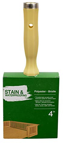Linzer 3550-4 3550 Satin and Stain Block Brush-Poly/Bristle Blend, 4 Stain Brush, Polyester and Bristle Filament