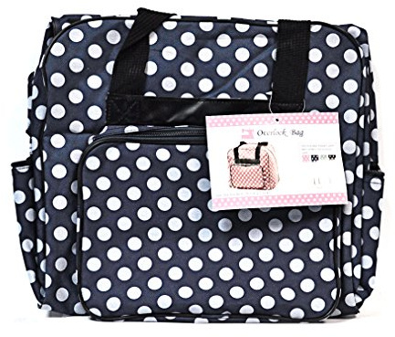 Overlock-Maschinen Tasche, Navy Polka Dot | Praktische Tasche für Overlock-Maschinen im Navy Polka Dot Design, robust, leicht und ideal für sicheren Transport.