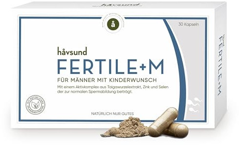 håvsund FERTILE+M Kinderwunsch Mann (30 Kapseln) • Fertilitätskomplex Tabletten Männer • Spermienbildung & Fruchtbarkeit • Vitaminkomplex mit Selen, Vitamin B6 & Zink • Fertilität Mann
