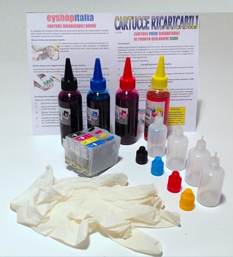 AAA + + + Kit 4 cartuchos recargables vacíos + 400 ml Tinta coche Reset originales Inkjet Cartucho 16 X L T16 1631 – 1632 – 1633 – 1634 + 400 ml Tinta + Accesorio carga tanichette para Epson Workforce WF2520NF envío de Italia gratuita con cartero Espresso assicurato tracciabile Kit de alta calidad, 'a + + +