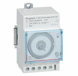 Legrand Analog DIN-Schienen-Zeitschaltuhr, Stunden, Minuten, Sekunden, 230 ? 250 V ac, 1-Kanal