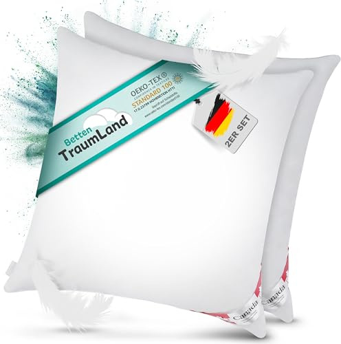 Angebot 2 Canada Daunenkissen soft 700 g weiche canadische Daunen 80x80 cm, Flachkissen