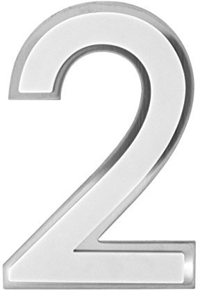 Hinweisschild Leuchtender Hausnummer 2 Zahl aus Edelstahl, NIGHTLUX