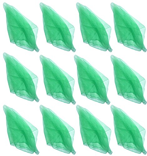 Hoerev Marca Malabares y pañuelos de Baile Paquete de 12 Aprox,60cm x 60cm,12 Verde