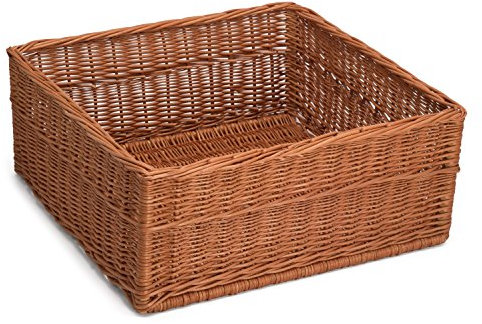 Prestige wicker Extra Large Display/Storage Basket 60Cm x 60Cm H25Cm, Willow, Natural, 60 x 60 x 25 cm/X