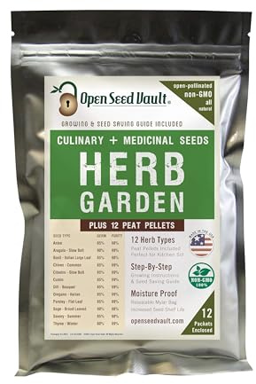 Open Seed Vault | 4,000 Heirloom Seeds | 12 Variety Pack of Herb Seeds | 2026 Season | Non GMO Vegetable and Fruit Seeds | Planting Outdoor & Indoor Garden | Gardening Starter Kit High Yield Produce