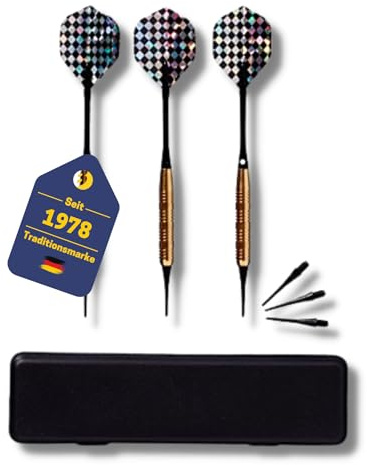 BEST SPORTING Safety-Dartpfeile Cavalier I 3 Dartpfeile mit Kunststoffspitze & Messinghülse I Softdart-Set I E-Dart Pfeile I inkl. Ersatzspitzen & Dart-Etui I 16, 18 oder 20g