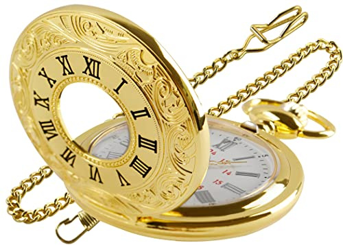 SwitchMe vintage fickur med kedja, klassisk sscale kvartsfickur antar unik urtavladesign, herrfickur med kedja lämplig för jul/examen/födelsedag/fars dag, SILVER, Mode
