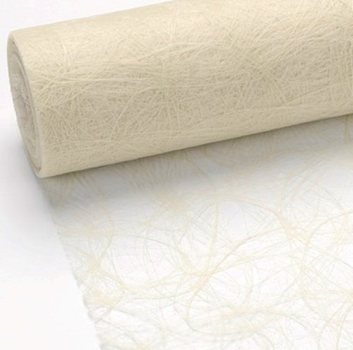 25 m x 20 cm Sizoweb® Vlies Original Tischband Tischläufer Creme Champagner für Hochzeit, Kommunion, Taufe, Weihnachten ...