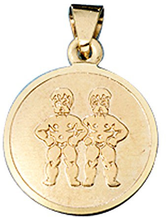 Jobo Sternzeichen-Anhänger Zwilling aus 8 Karat 333 Gold