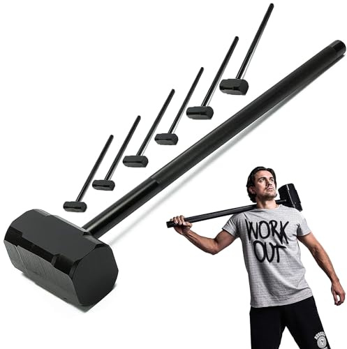 Sport-Thieme Power Hammer | Stahl Gewichtshammer, Gym-Hammer für Fitness und Krafttraining | In 7 Gewichtsvarianten 6-25 kg | Länge 76-96 cm | Geriffelte Grifffläche | Markenqualität