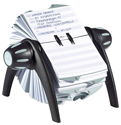 Durable Rollkartei Telindex Flip Vegas, mit 500 Karteikarten für Adressen, Register A-Z, schwarz, 241601