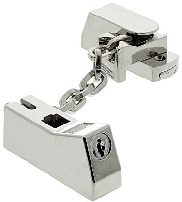 Burg Wächter Sicherheits-Türkette, Abschließbar mit Kindersicherung, VTK 90 SB, Vernickelt Kettenlänge: 14 cm