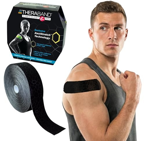 THERABAND Kinesiologie-Tape mit XactStretch-Indikator für perfekte Dehnung und Anwendung jedes Mal, Beste Haftung, wasserabweisend