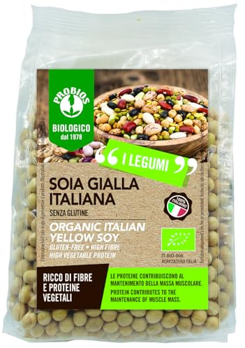 Probios Soia Gialla Biologica - Fagioli Di Soia Senza Glutine Ricchi Di Proteine ​​Naturali - Adatto a Vegetariani e Celiaci - Confezione da 6 da 400g