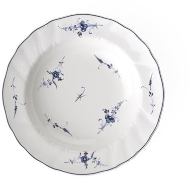 Villeroy & Boch Vieux Luxembourg Piatto Fondo, 23 cm, Porcellana Premium, Bianco/Blu