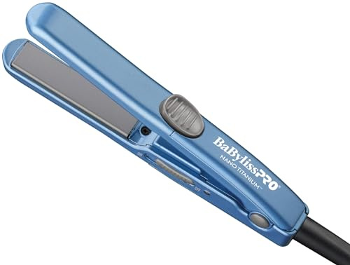 BaBylissPRO Nano Titanium Mini Flat Iron Hair Straightener, 0.5 Hair Straightener Iron for Touch Ups & All Hair Types, Perfect for Travel