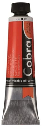 COBRA Talens wassermischbare Ölfarben, 40 ml, 303 Kadmium Rot Hell