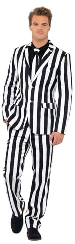 Humbug Suit Black & White With Jacket Trousers & Tie (L)