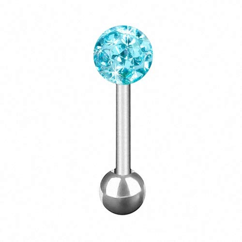Piersando Tragus Helix Ohr Piercing 316 L Chirurgenstahl mit Ferido Kristall Kugel