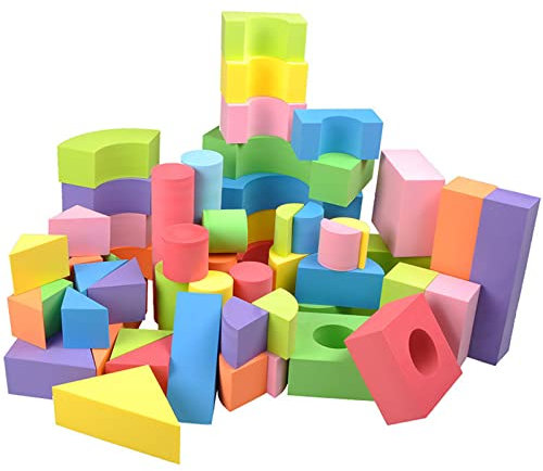 50 PCS per bambini atossici colori tenui leggera schiuma EVA Building Blocks -Assorted varie forme