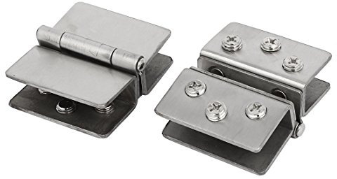 sourcing map 2Stk. 8-10mm Dicke einstellbar für Glas Tür doppelte Klemme Halter Scharnier