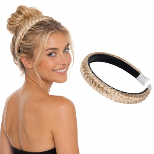 CAISHA Haarreifen Zopf Geflochten Haarteil Haarband Blond Mix HHR1a