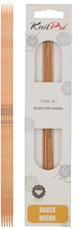 KnitPro Basix Bok dubbelspetsiga nålar 20 cm (8 tum) | 2,25 mm