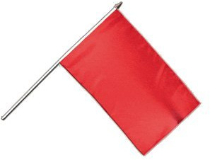 Flaggenfritze Stockflagge Einfarbig Rot - 30 x 45 cm