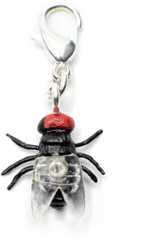 Miniblings mouche Charm Tirette mouche insecte mouche domestique Brummer - Bijoux Fashion main argenté plaqué I Pendentifs - breloque pendentif - porte-clés bracelet