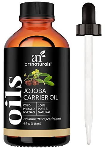 ArtNaturals USDA Organic Jojoba Oil - (4 Fl Oz / 120ml) - 100% Pure Golden Cold Pressed Carrier Oil - Sensitive Skin, Face Hair, Nails and Cuticle - Dry Scalp Blemish and Acne Treatment